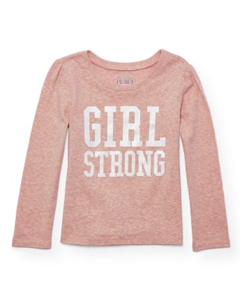 Toddler Girls Glitter 'Girl Strong' Graphic Tee