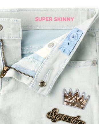 Girls Patch Denim Jeans