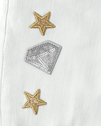 Girls Patch Denim Jeans