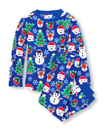 Unisex Kids Christmas Top And Pants Glacier Fleece Pajamas