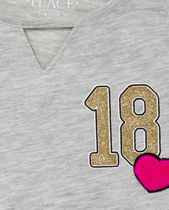 Girls Embellished Patch Graphic Top