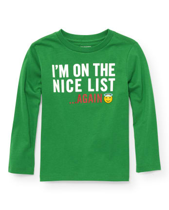 Toddler Boys 'I'm On The Nice List Again' Graphic Tee