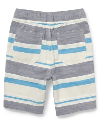 Shorts deportivos sin cierres a rayas para niños