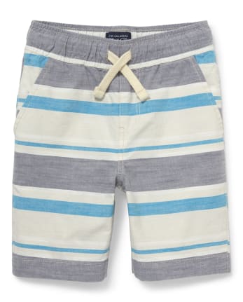 Shorts deportivos sin cierres a rayas para niños