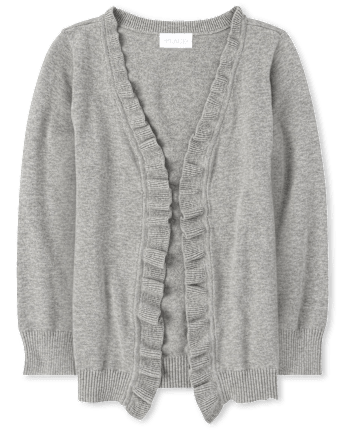 Ruffle front cardigan sweater hotsell