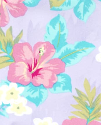 Maillot de bain une pièce dos nu fleuri pour fille