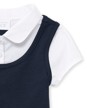 Robe 2 en 1 Uniforme Ponte Knit pour toute-petite fille
