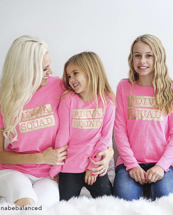 Girls Mommy And Me 'Diva Squad' Matching Graphic Tee