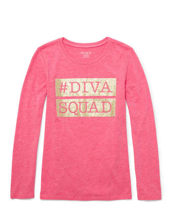 Camiseta gráfica a juego de manga larga para niñas Mami y yo 'Diva Squad'