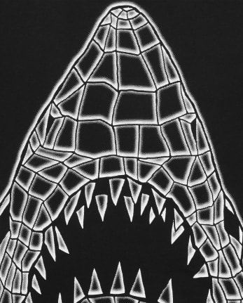 Camiseta con estampado de tiburón resplandeciente para niños