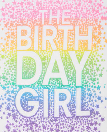 Girls Birthday Graphic Tee - WHITE