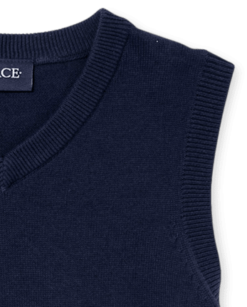 Chaleco de suéter con cuello en V de uniforme para niños