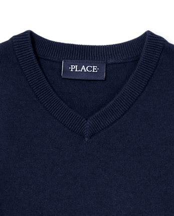 Chaleco de suéter con cuello en V de uniforme para niños