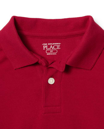 Polo de piqué uniforme para niños pequeños