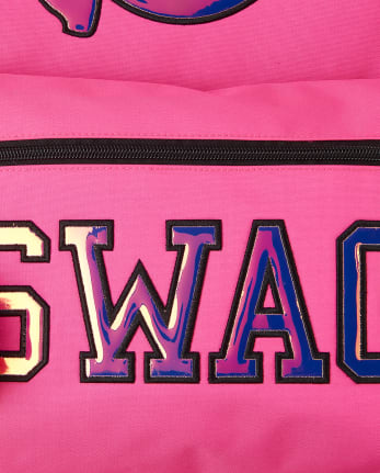 Girls Liquid Iridescent Emoji 'SWAG' Neon Backpack