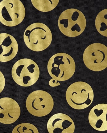 Girls Foil Emoji Face Print Backpack
