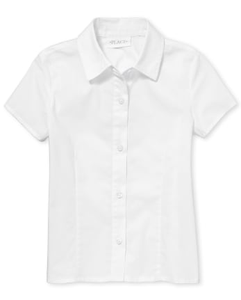 Girls Uniform Short Sleeve Poplin Button Down Shirt | The Children's Place