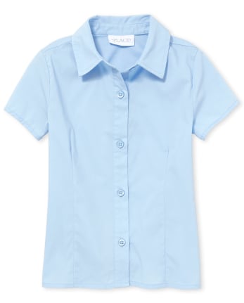 Girls Uniform Poplin Button Up Shirt
