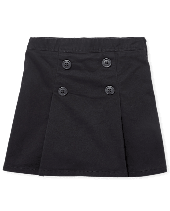 Falda pantalón con botones de uniforme para niñas - BLACK