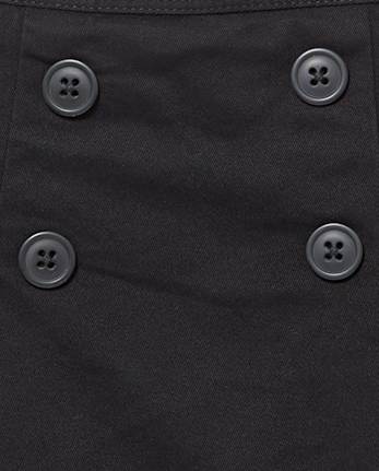 Falda pantalón con botones de uniforme para niñas - BLACK
