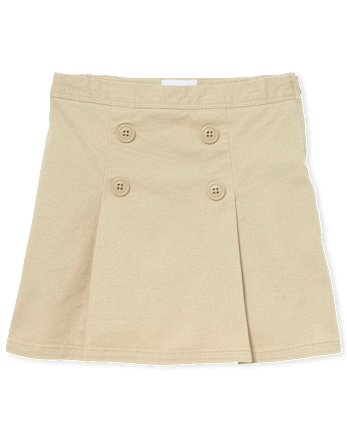 Girls Uniform Stretch Button Skort