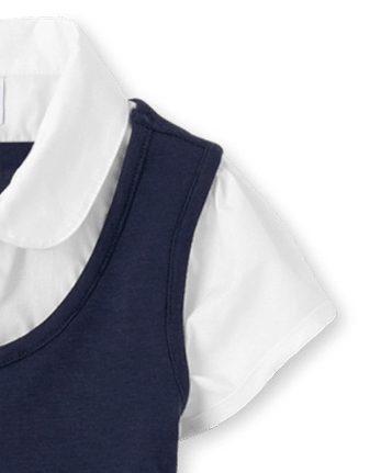 Girls Uniform Ponte Knit 2 In 1 Dress - TIDAL
