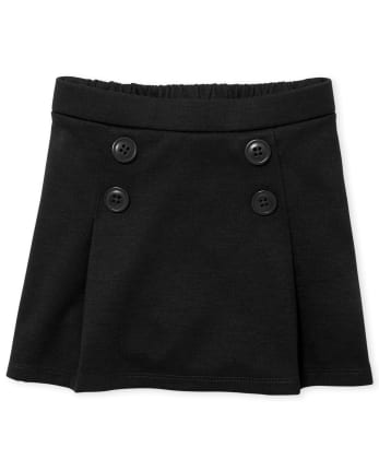 Falda pantalón con botones de punto de uniforme para niñas pequeñas