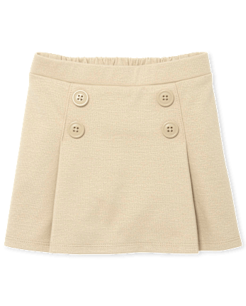 Toddler Girls Uniform Ponte Knit Button Skort