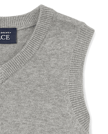Chaleco de suéter con cuello en V uniforme para bebés y niños pequeños