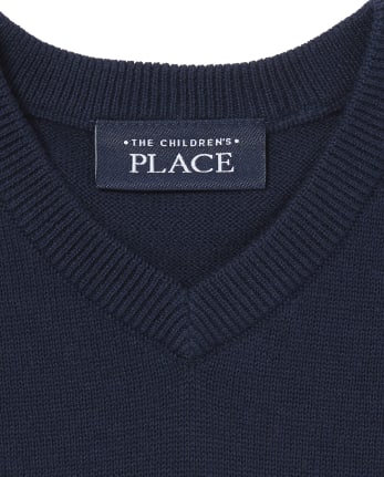 Navy Blazer Size Medium Essentials Little Boys' Uniform V-Neck Sweater, 