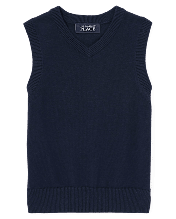 Gilet d'uniforme à col en V pour tout-petits garçons