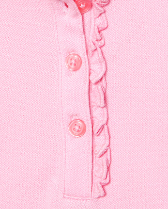 Girls Uniform Ruffle Pique Polo