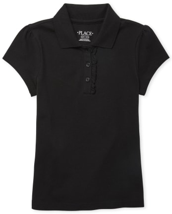 Girls Uniform Ruffle Pique Polo