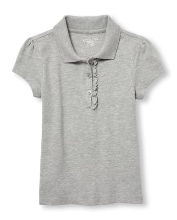 Girls Uniform Ruffle Pique Polo