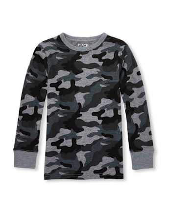 Boys Camo Thermal Top