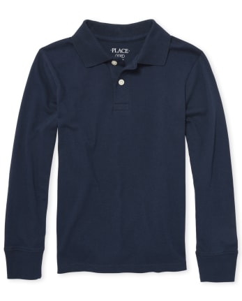 Polo de jersey de manga larga para niños
