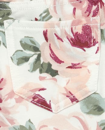Jegging à enfiler en tricot pailleté imprimé pour bébés et petites filles - SIMPLYWHT