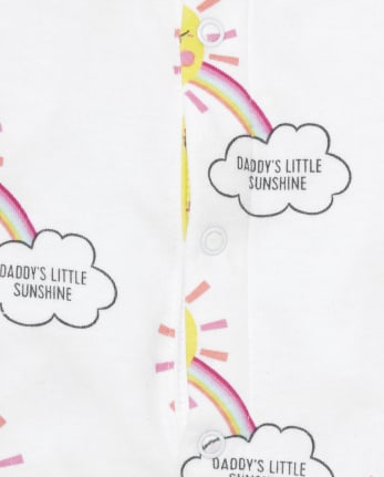 Baby Girls Rainbow Striped Sleep And Play Bib 2-Piece Set