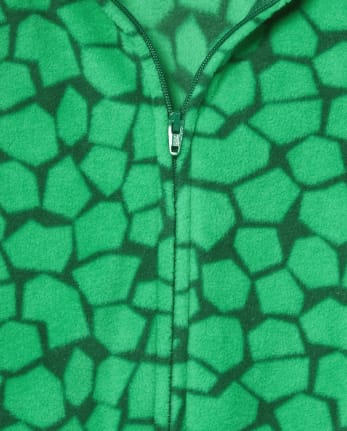 Pijama de una pieza de forro polar Dino familiar a juego para niños