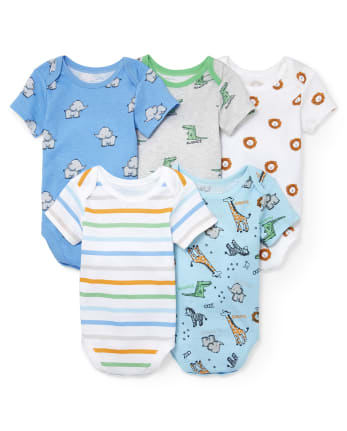 Baby Boys Zoo Party Bodysuit 5-Pack
