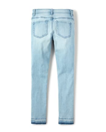 Girls Faux Pearl Denim Skinny Jeans