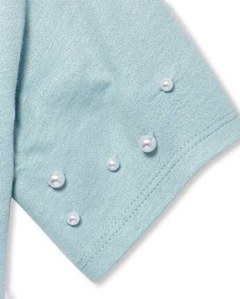 Top con estampado de perlas de imitación y estampado metalizado de "alto mantenimiento" para niñas