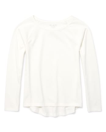 Girls Long Sleeve Basic Layering Tee | The Children's Place - SNOW