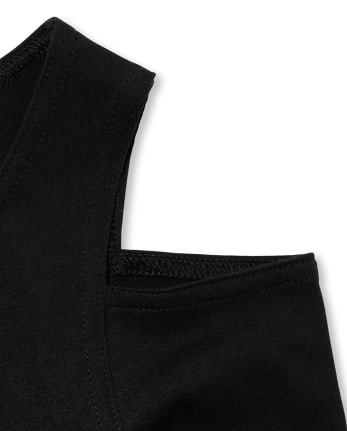 Vestido tejido con hombros descubiertos para niñas