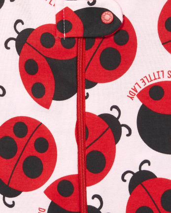 Paquete de 3 pijamas de una pieza de algodón con ajuste ceñido para bebés y niñas pequeñas Dad Ladybug
