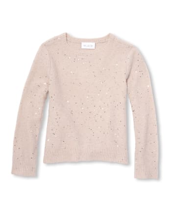 Girls Sequin Metallic Sweater