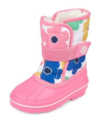 Toddler Girls Flower Print Nylon Snow Boots WHITE The Children s Place