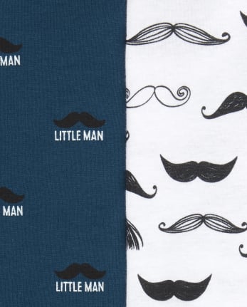 Body con bigote para bebé niño, paquete de 4