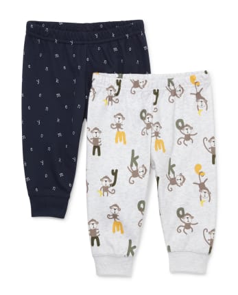 Baby Boys Monkey Pants 2-Pack