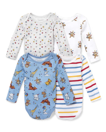 Baby Boys Circus Party Bodysuit 4-Pack